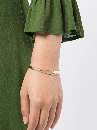 Shop Dower & Hall Curved Normad Bracelet In Gold