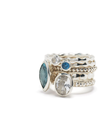 Shop Dower & Hall Twinkle Stack Ring In Silver