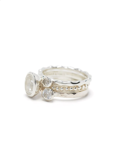 Shop Dower & Hall Twinkle Stacking Ring In Silver