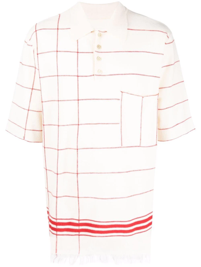 Shop Maison Margiela Striped Polo Shirt In Neutrals