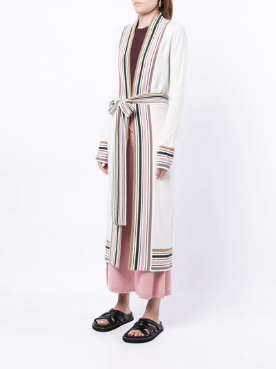 Shop Madeleine Thompson Cassiopeia Long Knitted Cardigan In White