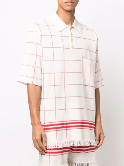 Shop Maison Margiela Striped Polo Shirt In Neutrals