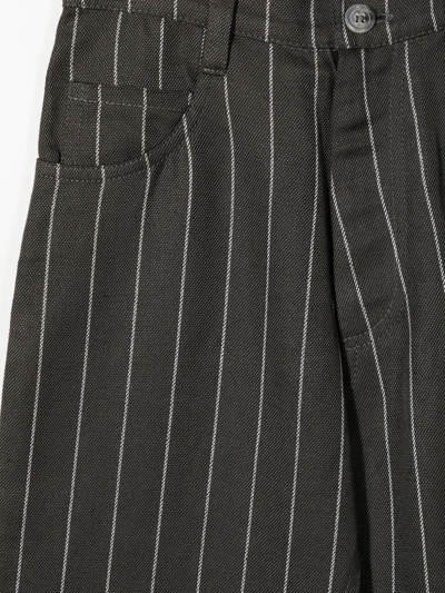 Shop Natasha Zinko Flared Pinstripe Trousers In Black