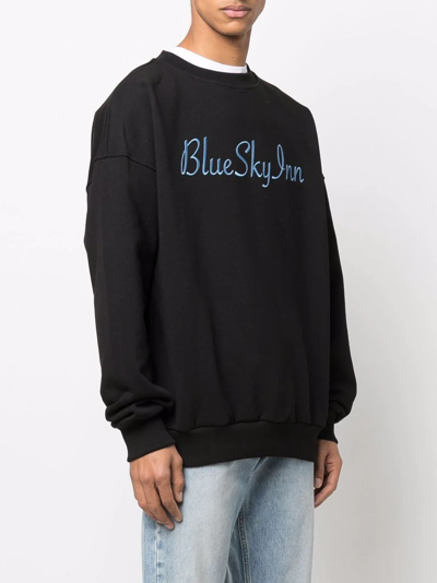 Blue Sky Inn Embroidered-logo Crewneck Sweatshirt In Black