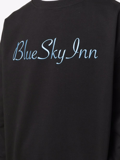 Blue Sky Inn Embroidered-logo Crewneck Sweatshirt In Black