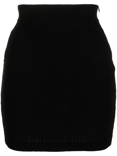 Shop Nanushka Knitted Midi Skirt In Black