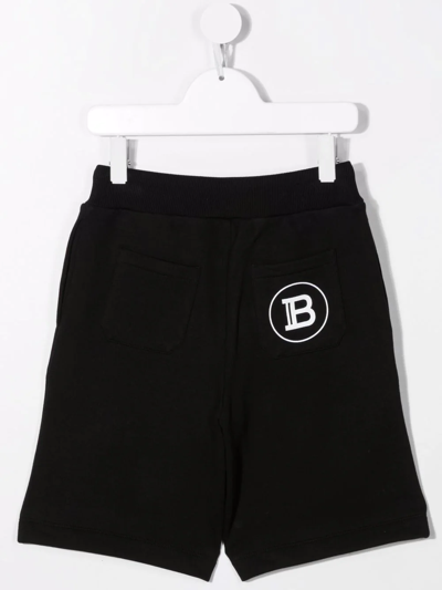Shop Balmain Logo-print Detail Shorts In Black
