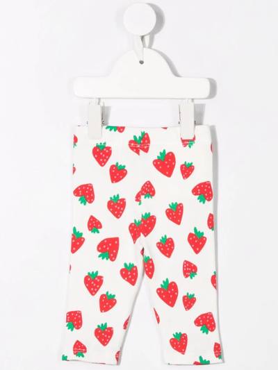 Shop Stella Mccartney Strawberry-print Leggings In White