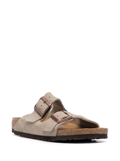 Birkenstock Arizona Narrow Fit Leather Suede Footbed Sandal In Neutrals