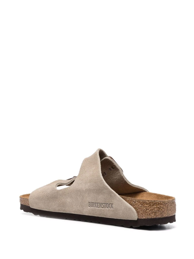 Birkenstock Arizona Narrow Fit Leather Suede Footbed Sandal In Neutrals