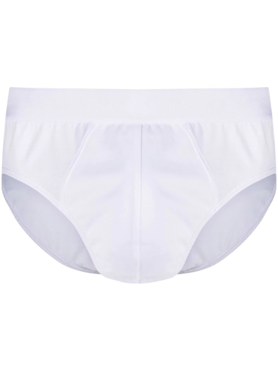 Shop Brioni Elasticated-waistband Briefs In White
