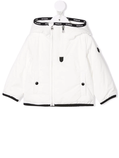Shop Moncler Contrasting-trim Detail Jacket In White