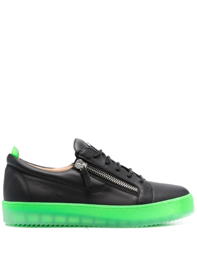 Shop Giuseppe Zanotti Contrasting-sole Low-top Sneakers In Black