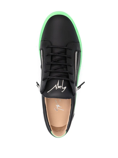 Shop Giuseppe Zanotti Contrasting-sole Low-top Sneakers In Black