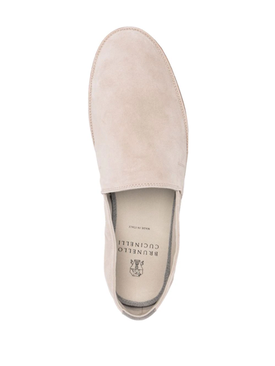 Brunello Cucinelli Beige Round Toe Loafers