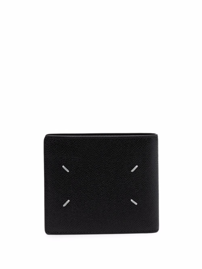 Shop Maison Margiela Four-stitch Leather Card Holder In Black