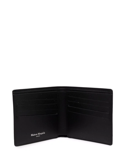 Shop Maison Margiela Four-stitch Leather Card Holder In Black