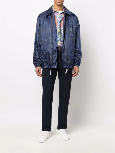 Shop Etro Paisley-print Shirt Jacket In Blue