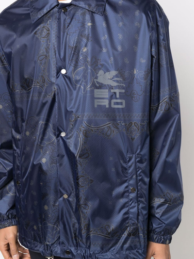 Shop Etro Paisley-print Shirt Jacket In Blue