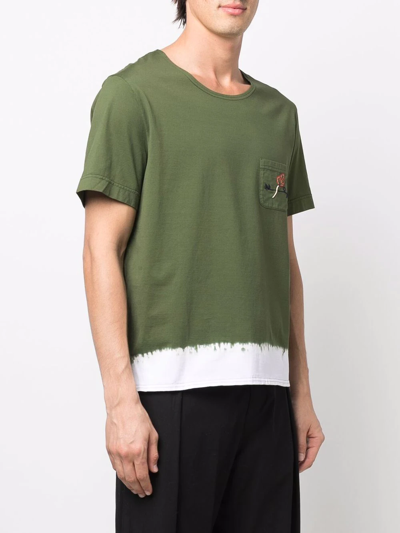 Shop Nick Fouquet Logo-embroidered Cotton T-shirt In Green