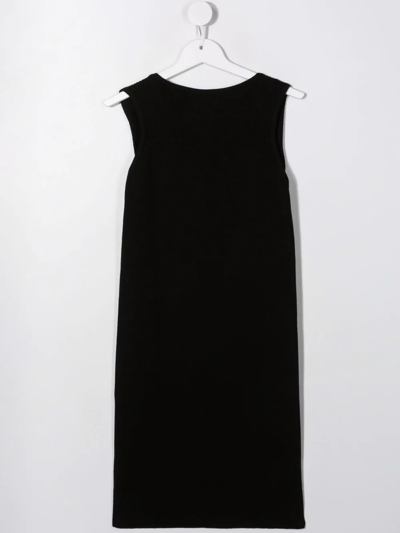 Shop Balmain Teen Logo-print Sleeveless Dress In Black