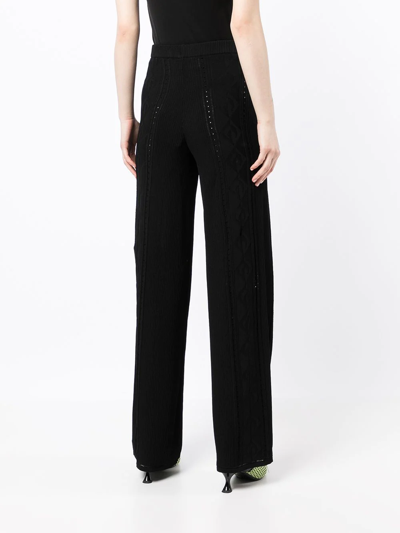 Shop Marine Serre Crescent Moon-pattern Wide-leg Trousers In Black