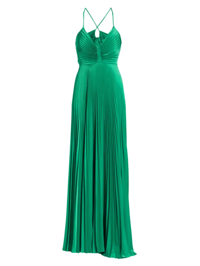 Shop A.l.c Aires Pleated Gown In Viridian
