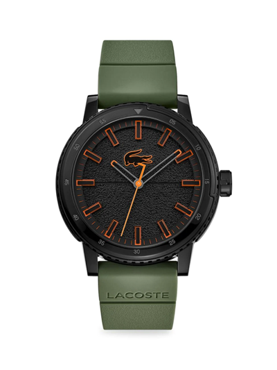 Shop Lacoste Men's Maui Silicone Strap Watch In Black