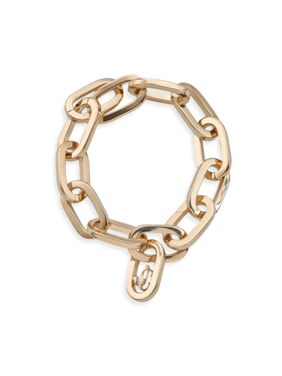 Shop Jimmy Choo Women's Goldtone Chunky Chain Bracelet In Brass