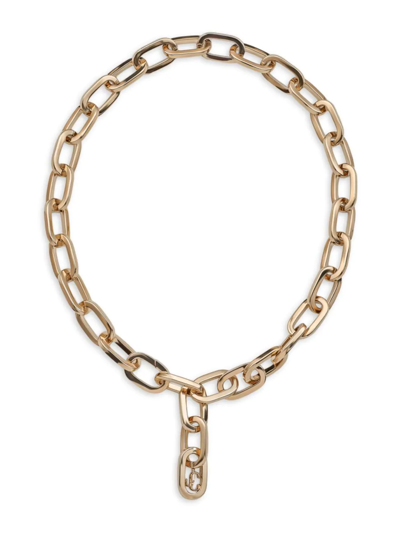 Shop Jimmy Choo Women's Goldtone Chunky Lariat Necklace In Brass