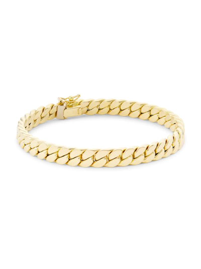 Shop Saks Fifth Avenue Men's 14k Yellow Gold Curb-chain Bracelet/8" X 8mm