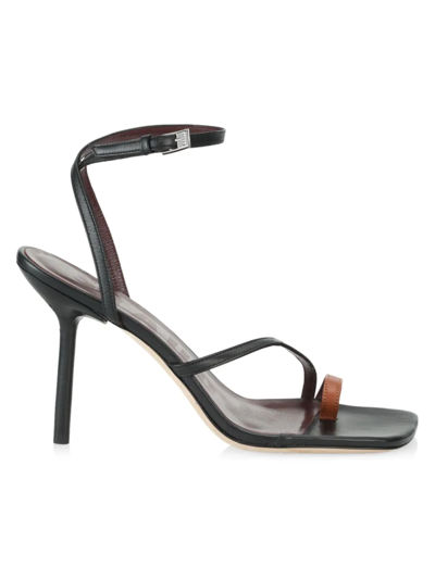 Shop Staud Women's Mona Leather High-heel Sandals In Black