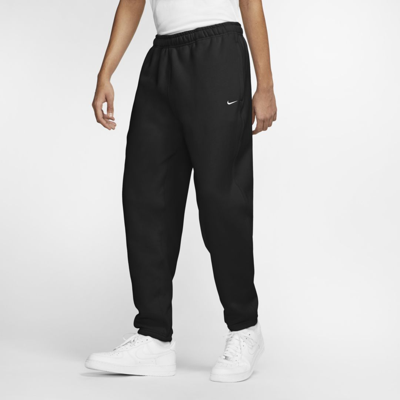 Shop Nike Men's Solo Swoosh Fleece Pants In Black