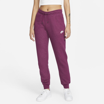 Shop Nike Women's  Sportswear Essential Fleece Pants In Red