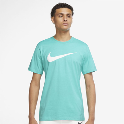 Shop Nike Sportswear Swoosh Men's T-shirt In Washed Teal,white
