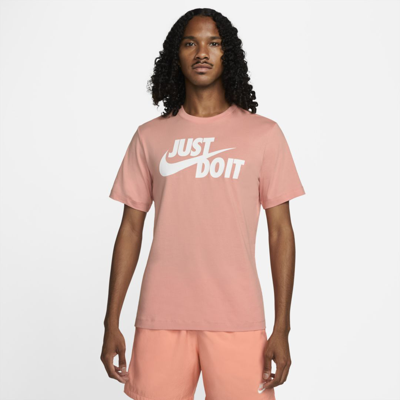 Shop Nike Sportswear Jdi Men's T-shirt In Light Madder Root,white