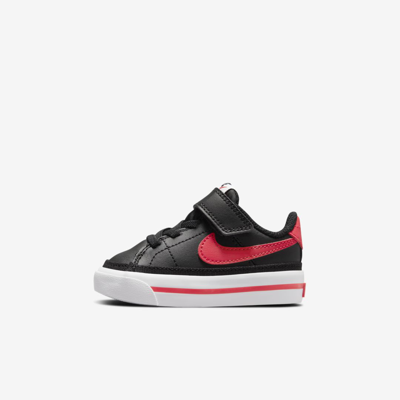 Shop Nike Court Legacy Baby/toddler Shoes In Black,white,siren Red