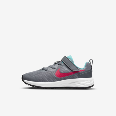 Shop Nike Revolution 6 Little Kids' Shoes In Smoke Grey,washed Teal,siren Red