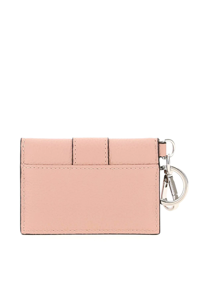 Shop Jimmy Choo Flap Cardholder With Crystal Buckle In Pink