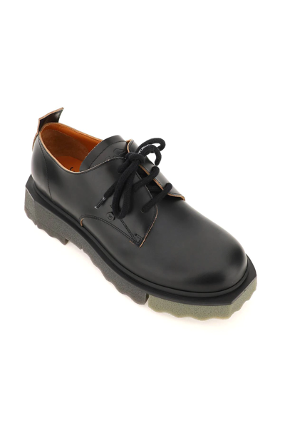 Shop Off-white Sponge Sole Leather Derby Shoes In Black