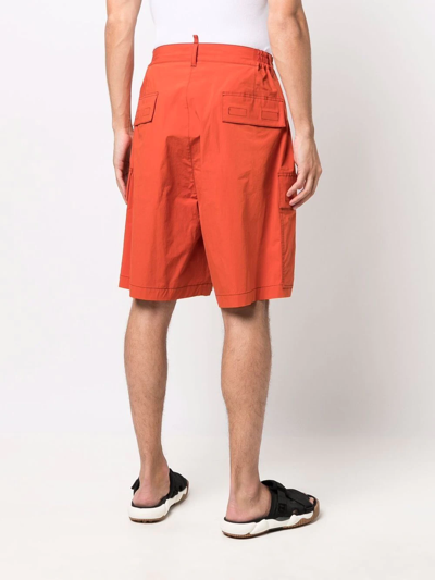 Dsquared2 Contrast-stitching Cargo Trousers In Orange