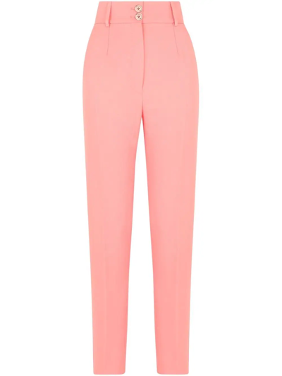 Dolce & Gabbana High-waisted Tailored Trousers In Pink