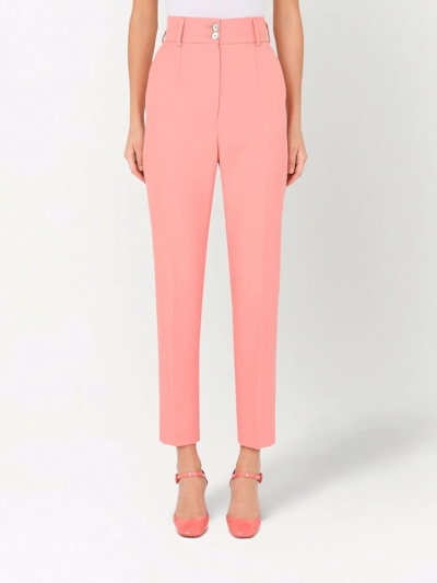 Dolce & Gabbana High-waisted Tailored Trousers In Pink