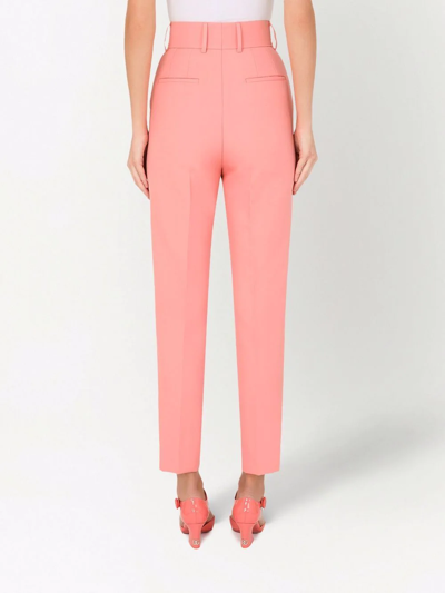 Shop Dolce & Gabbana High-waisted Tailored Trousers In Pink