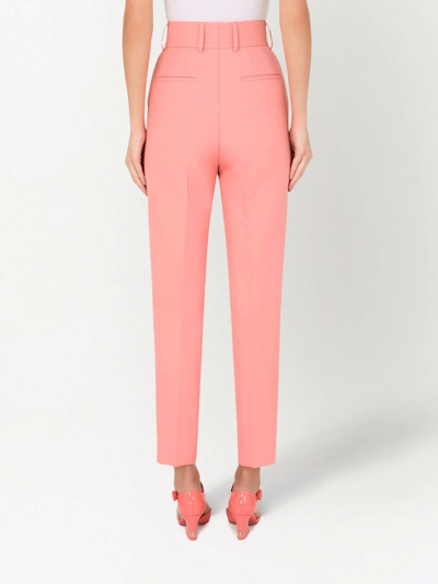 Dolce & Gabbana High-waisted Tailored Trousers In Pink