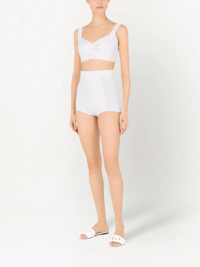 Dolce & Gabbana Corset Crop Top In White