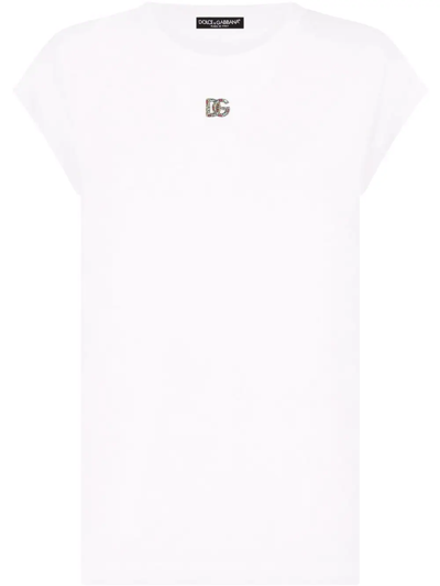 Shop Dolce & Gabbana Dg Logo-embellished T-shirt In White