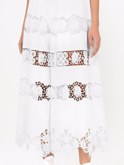Dolce & Gabbana Openwork Embroidered Culottes In White