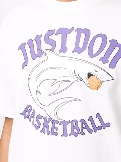 Shop Just Don Logo-print T-shirt In 02 White