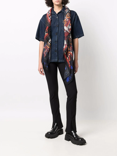 Balmain Abstract-print Scarf In Black